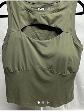 POPFLEX Olive Green Cutout Workout Tank